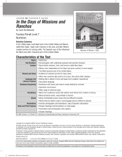 In the Days of Missions and Ranchos