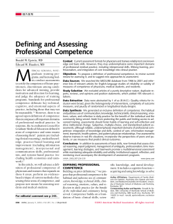 Defining and Assessing Professional Competence