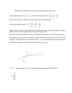 Expressing the Acceleration in Terms of the unit Tangent and the