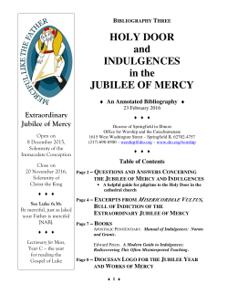 HOLY DOOR and INDULGENCES in the JUBILEE OF MERCY