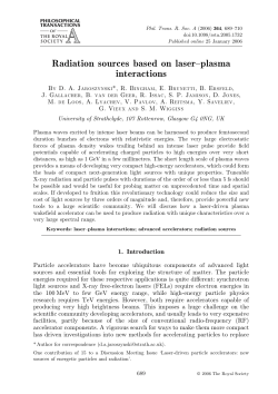 Radiation sources based on laser&ndash;plasma interactions