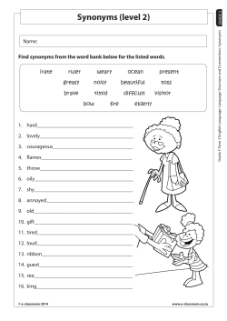 Synonyms (level 2) - E