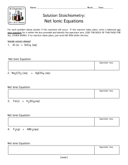 Net Ionic Equations