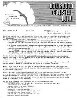 ENVIRONMENTAL MEASURES AND THE COASTAL ZONE _I00