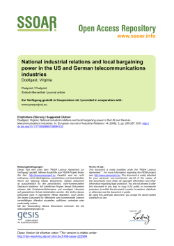 National Industrial Relations and Local Bargaining Power