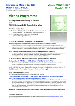 Information Vienna - BOKU Plant Breeding / Dept. Crop Sciences