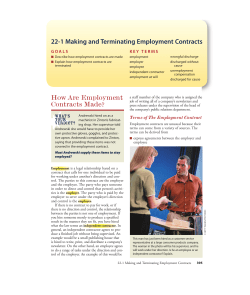 22-1 Making and Terminating Employment Contracts