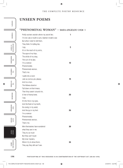 Maya Angelou: &ldquo;Phenomenal Woman&rdquo;