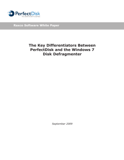 Key Differentiators Between PerfectDisk and