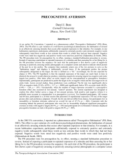 PRECOGNITIVE AVERSION