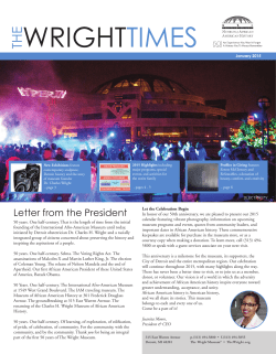 January 2015 Member Newsletter - Charles H. Wright Museum of