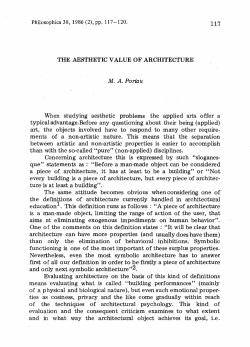 The aesthetic Value of Architecture