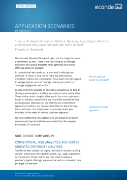 econda application scenarios Centricity Facts and Features
