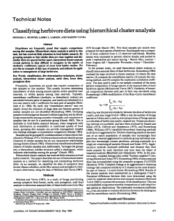 Classifying herbivore diets using hierarchical cluster analysis