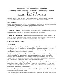 December 2016 Roundtable Handout January Pack Meeting Theme