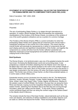 statement of outstanding universal value for the frontiers of the