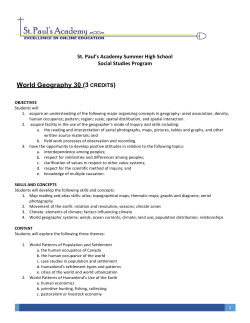 Course syllabus World Geography