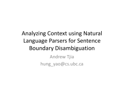 Analyzing Context using Natural Language Parsers for Sentence