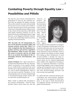 Combating Poverty through Equality Law &ndash; Possibilities and Pitfalls