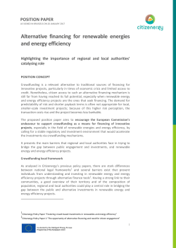 Alternative financing for renewable energies and energy efficiency