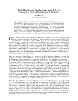 Rethinking `Cosmopolitanism` - Teachers College Columbia University