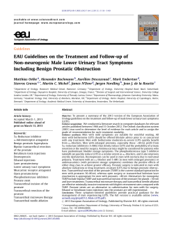 EAU Guidelines on the Treatment and Follow-up of Non