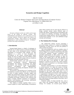 Scenarios and Design Cognition