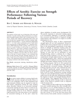 Effects of Aerobic Exercise on Strength