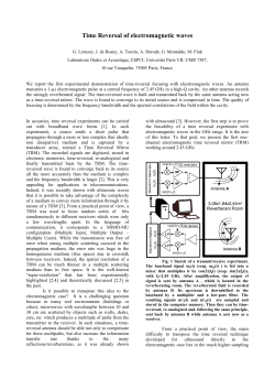 Time Reversal of electromagnetic waves