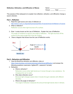 Answers_Wave - Reflection, Refraction, and Diffraction webquest