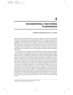 socioemotional functioning in depression