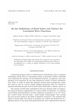 On the Definitions of Bond Index and Valence for Correlated Wave