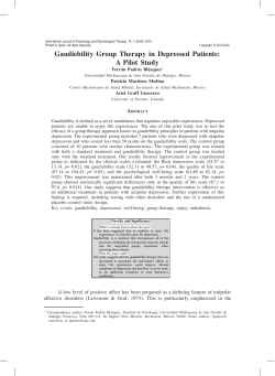 Gaudiebility Group Therapy in Depressed Patients: A Pilot Study