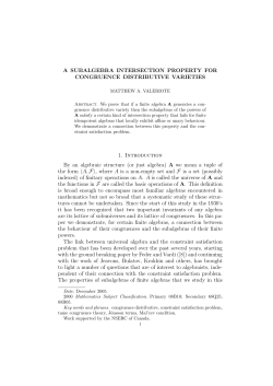 A SUBALGEBRA INTERSECTION PROPERTY FOR