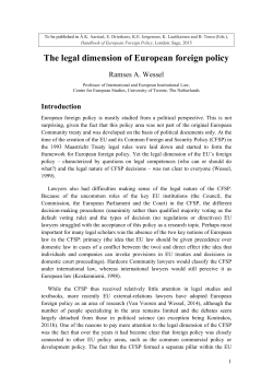 The legal dimension of European foreign policy