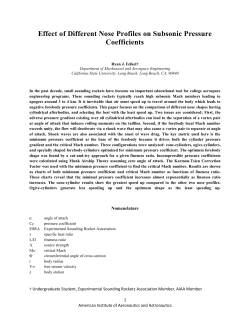 Effect of Different Nose Profiles on Subsonic Pressure Coefficients