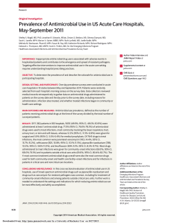 Prevalence of Antimicrobial Use in US Acute Care Hospitals, May