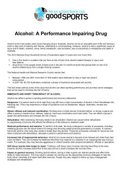 Alcohol - Powered by Sporty.com.au