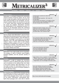 Metrical Pattern Metricalizer&sup2; is a program designed for automated