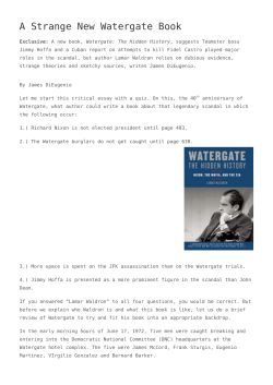 A Strange New Watergate Book