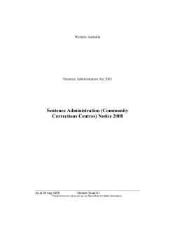 Sentence Administration (Community