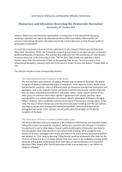 Democracy and Education: Reversing the Democratic Recession?