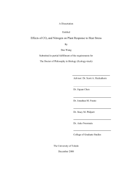Effects of CO2 and Nitrogen on Plant Response to Heat Stress