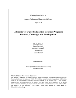 Colombia`s Targeted Education Voucher Program