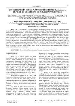 GAS EXCHANGE IN YOUNG PLANTS OF THE SPECIES Tabebuia