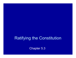 Ratifying the Constitution