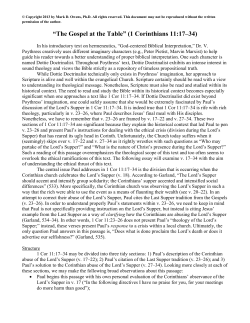 The Gospel at the Table (1 Corinthians 11:17