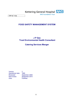 Food Handlers - Kettering General Hospital