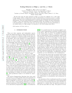 Scaling behavior at high p_T and the p/pi ratio