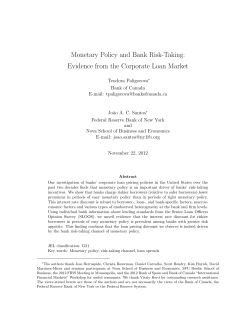 Monetary Policy and Bank Risk-Taking